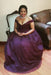 Purple Off the Shoulder Tulle Plus Size Prom Dress with Beading - Prom Dresses