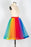 Rainbow Knee Length Skirt Layered Tulle Skirt Colorful Costumes for Girls | Bridelily - wedding petticoats