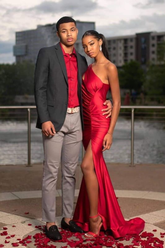 Asymmetrical Floor Length Simple Red Prom Dress Cheap - Bridelily Asymmetrical Floor Length Simple Red Prom Dress Cheap - Bridelily