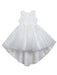Flower Girl Dresses Jewel Neck Lace Sleeveless Knee-Length A-Line Bows Red Kids Social Party Dresses
