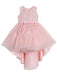 Flower Girl Dresses Jewel Neck Lace Sleeveless Knee-Length A-Line Bows Red Kids Social Party Dresses