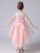 Flower Girl Dresses Jewel Neck Lace Sleeveless Knee-Length A-Line Bows Red Kids Social Party Dresses