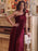 Red Prom Dress A-Line One-Shoulder Chiffon Sleeveless Pleated Maxi Party Dresses