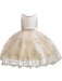Flower Girl Dresses Jewel Neck Short Sleeves Bows Kids Social Party Dresses
