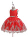 Flower Girl Dresses Jewel Neck Short Sleeves Bows Kids Social Party Dresses