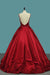 Red Spaghetti Strap Satin Puffy Prom with Crystals Beading Gorgeous Formal Dress - Prom Dresses