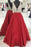 Red V Neck Sleeveless Beading Prom Dress A Line Satin Sparkly Long Party Dresses - Prom Dresses