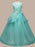 Flower Girl Dresses Jewel Neck Sleeveless Floor Length Bows Kids Pageant Party Dresses