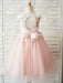 Flower Girl Dresses Jewel Neck Sleeveless Bows Formal Kids Pageant Tulle Dresses