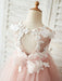 Flower Girl Dresses Jewel Neck Sleeveless Bows Formal Kids Pageant Tulle Dresses