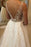 Romantic V Neck Beach with Lace Appliques A Line Wedding Dress - Wedding Dresses