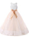 Flower Girl Dresses Jewel Neck Lace Sleeveless Ankle Length Ball Gown Studded Kids Pageant Dresses