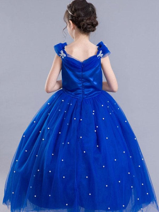 Royal Blue Flower Girl Dress Princess Beaded Little Kids Pageant Party Dress Bridelily Royal Blue Flower Girl Dress Princess Beaded Little Kids Pageant Party Dress Bridelily