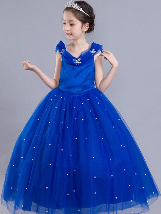 Royal Blue Flower Girl Dress Princess Beaded Little Kids Pageant Party Dress Bridelily Royal Blue Flower Girl Dress Princess Beaded Little Kids Pageant Party Dress Bridelily