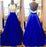 Royal Blue Halter Sleeveless Sparkly Long Prom Dresses with Beading Backless Formal Dress - Prom Dresses