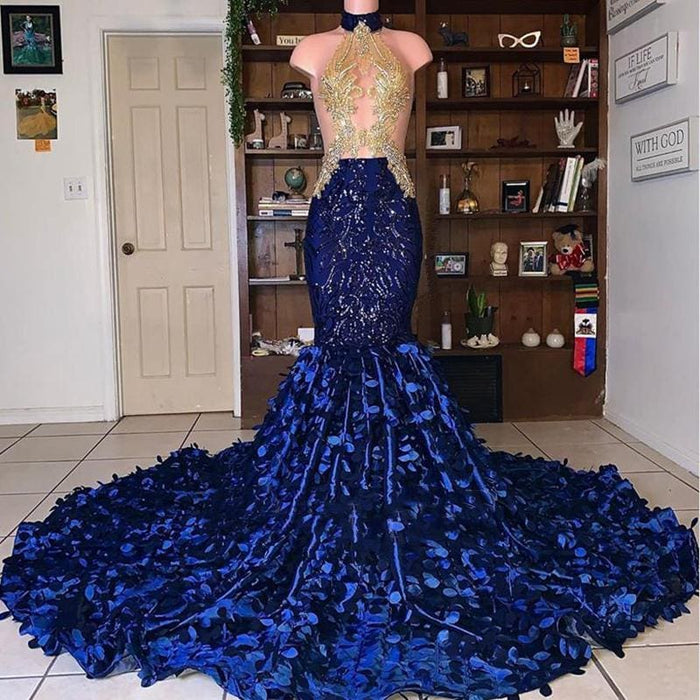 Royal Blue Mermaid African Black Long Prom Dresses 2021 - Bridelily Royal Blue Mermaid African Black Long Prom Dresses 2021 - Bridelily