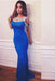 Royal Blue Off Shoulder Backless Mermaid Rhinestone Jersey Prom Dresses - Prom Dresses