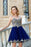 Royal Blue Princess Sweetheart Sleeveless Applique Mini Tulle Homecoming Dresses - Prom Dresses