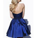 Royal Blue Prom Beading Halter Short Backless Satin Homecoming Cocktail Dress - Prom Dresses