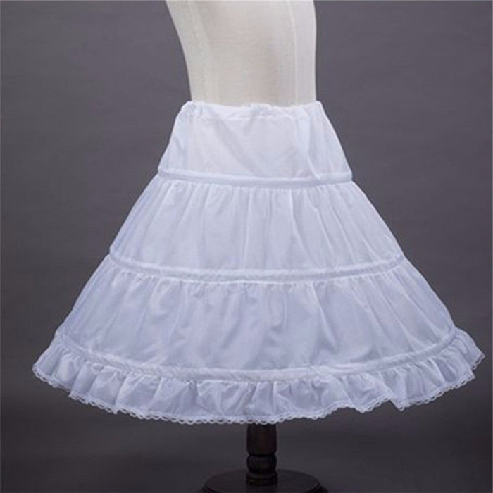 Ruffle 3 Hoops Tulle Flower Girl Dress underskirt Petticoats | Bridelily - same as photo - wedding petticoats