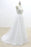 Ruffle V-neck Appliques Tulle A-line Wedding Dress - Wedding Dresses