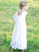Flower Girl Dresses Jewel Neck Elastic Woven Satin Long Sleeves Ankle-Length Sheath Sash Kids Party Dresses