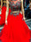 Satin Scoop Sleeveless Floor-Length With Applique Two Piece Dresses - Prom Dresses
