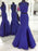 Satin Scoop Sleeveless Floor-Length With Beading Two Piece Dresses - Prom Dresses