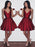 Satin V-neck Sleeveless A-line Short With Ruffles Prom Dresses - Prom Dresses