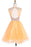 Scoop Gold Organza Open Back Prom Homecoming Dresses - Prom Dresses