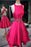 Scoop Neck X-back Knee Length Satin Prom Dress Homecoming Dresses - Prom Dresses