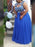 Scoop Sleeveless With Beading Floor-Length Tulle Plus Size Dresses - Prom Dresses