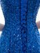 Sequin Evening Dresses Royal Blue Mermaid Formal Dress Rhinestones Beaded Cap Sleeve Floor Length Evening Gown wedding guest dress