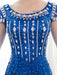 Sequin Evening Dresses Royal Blue Mermaid Formal Dress Rhinestones Beaded Cap Sleeve Floor Length Evening Gown wedding guest dress