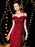 Sequin Evening Dresses Sexy Off The Shoulder Split Floor Length Maxi Dress