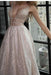 Sexy A-Line Deep V-Neck Court Train Backless Prom with Sequins Party Dress - Prom Dresses
