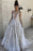 Sexy A Line Deep V-Neck Ivory Tulle Long Prom Dress with Appliques V-Back - Prom Dresses