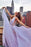 Sexy A-line Lilac Chiffon Front Split Deep V Neck Long Prom Dress - Prom Dresses