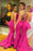 Sexy Backless Fuchsia Mermaid Dresses Unique Straps Bridesmaid Dress - Prom Dresses