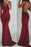 Sexy Burgundy Backless V Neck Long Prom Dress Cheap Spaghetti Straps Evening Gown - Prom Dresses