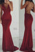 Sexy Burgundy Backless V Neck Long Prom Dress Cheap Spaghetti Straps Evening Gown - Prom Dresses