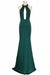 Sexy Halter Mermaid Prom Jade Backless Long Evening Dress - Prom Dresses