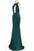 Sexy Halter Mermaid Prom Jade Backless Long Evening Dress - Prom Dresses