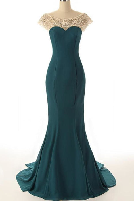 Sexy Mermaid Dagreen Prom Black Long Prom Dresses 2021 - Bridelily