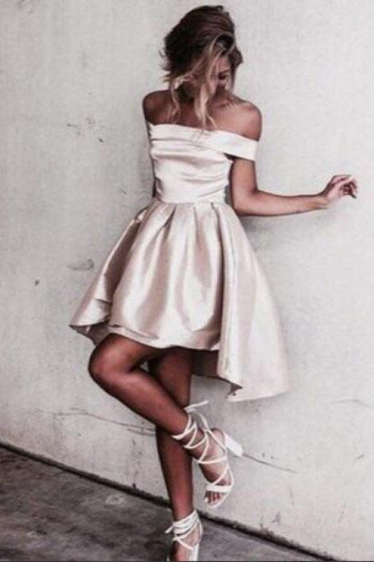Chic Off the Shoulder Short Homecoming Dresses On Sale- Bridelily Chic Off the Shoulder Short Homecoming Dresses On Sale- Bridelily