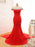 Sexy Off The Shoulder Red Prom Dress Mermaid Red Evening Dress - Prom Dresses