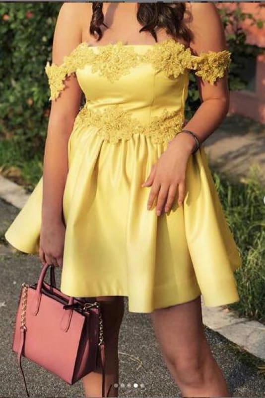 Elegant A Line Off The Shoulder Satin Short Homecoming Dress Birthday Outfits