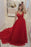Sexy Red V-Neck Evening Dress | 2020 Mermaid Tulle Prom Dress - Prom Dresses