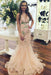 Sexy V-neck Sleeveless Mermaid Tulle Long Prom Dress with Appliques - Prom Dresses