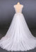 Sexy V Neck Tulle with Lace Appliques A Line Backless Wedding Dress - Wedding Dresses